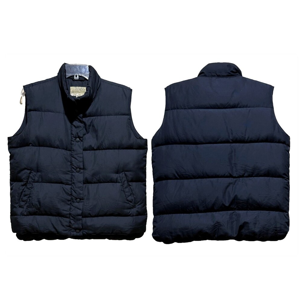 Cabela's Goose Down 550 Fill Puffer Vest Mens Sz M Snap Insulated Outdoor Jacket